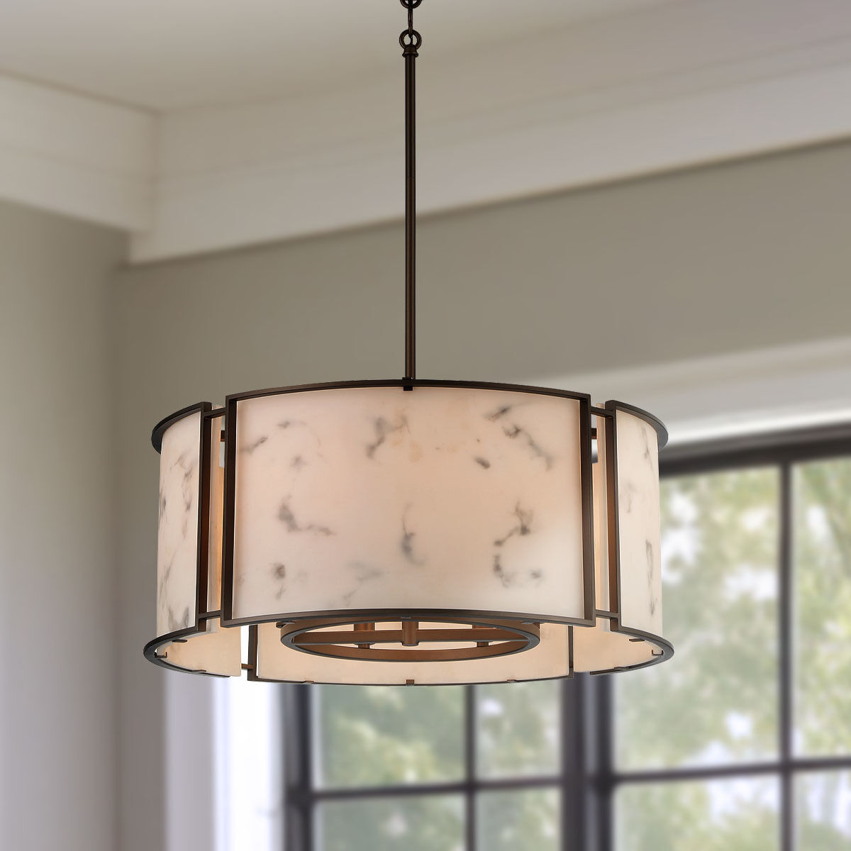 Buchanan 6 Light Hellenic Bronze Pendant Ceiling Light